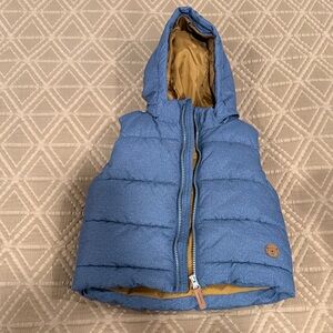 H&M Blue and Brown Hooded Vest